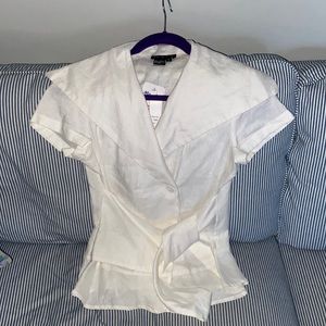 Tracy M So Cool White Linen Shirt NWT